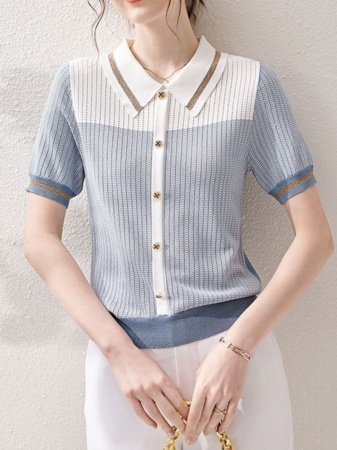 Lauren Classic Stitching Loose Knitted Sweater Top