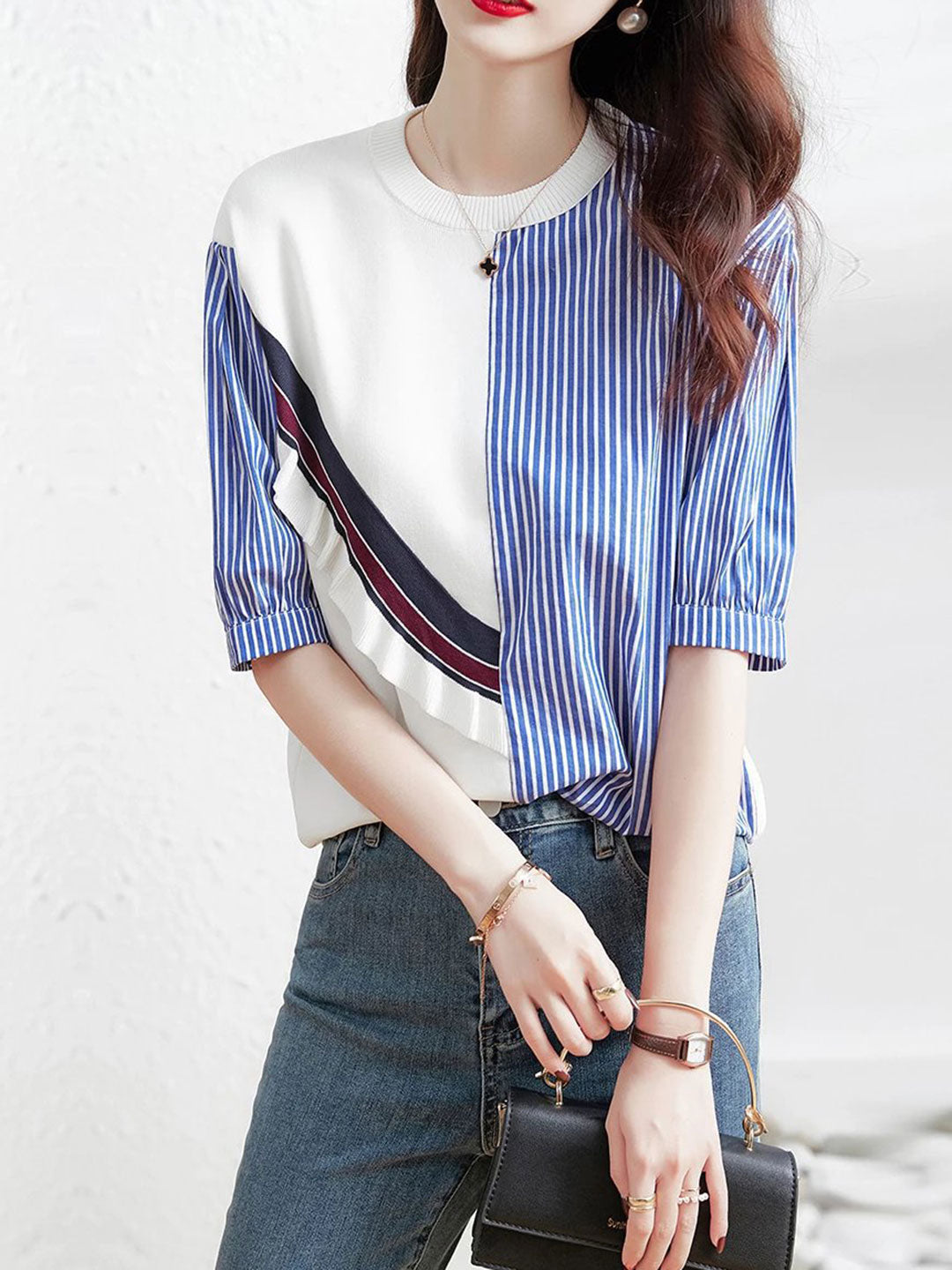 Jasmine Casual Puff Sleeve Knitted Sweater