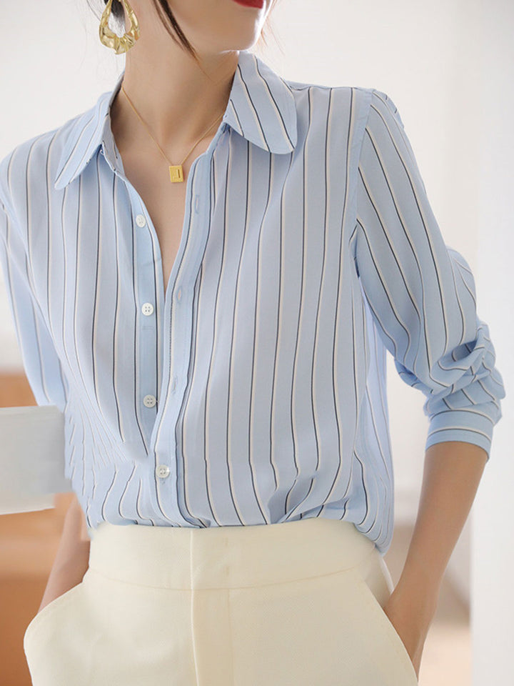 Julia Classic Chic Loose Striped Shirt