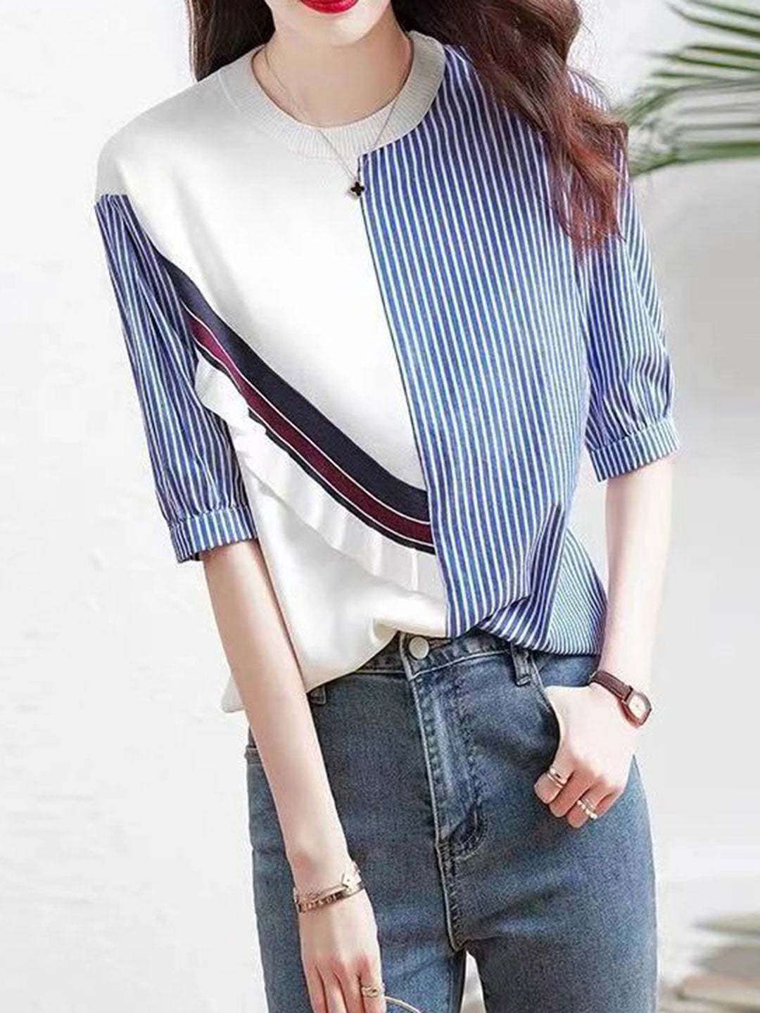 Jasmine Casual Puff Sleeve Knitted Sweater