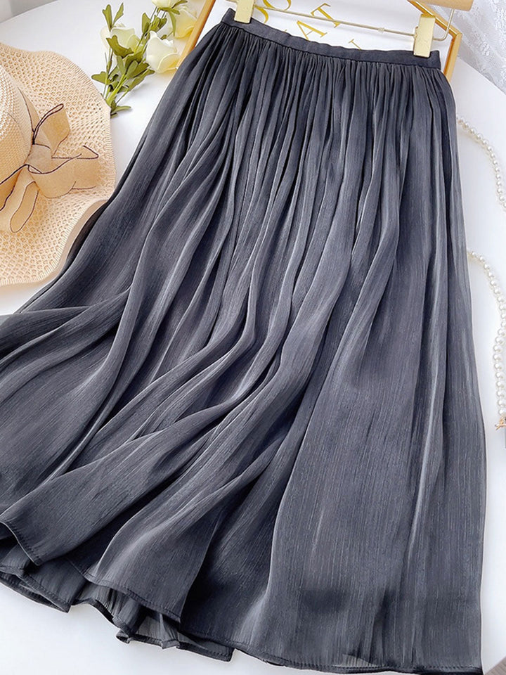 Clara French Style High Rise Vacation Full Skirt-Black