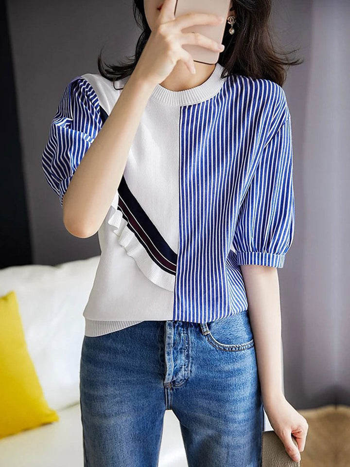 Jasmine Casual Puff Sleeve Knitted Sweater