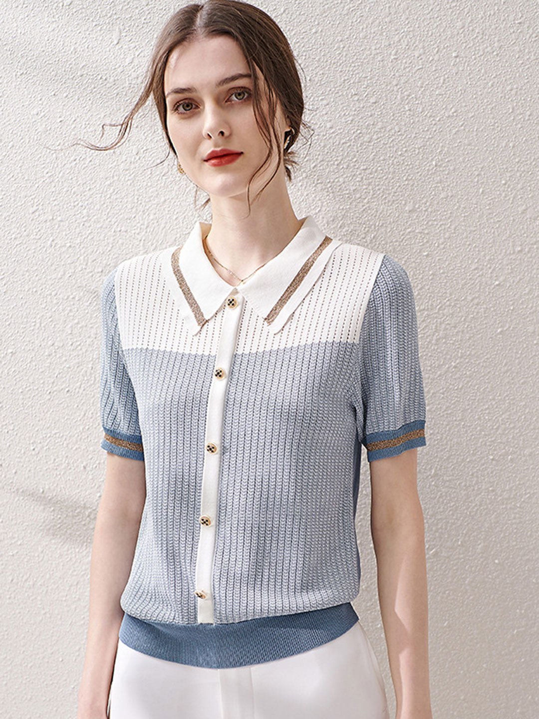 Lauren Classic Stitching Loose Knitted Sweater Top