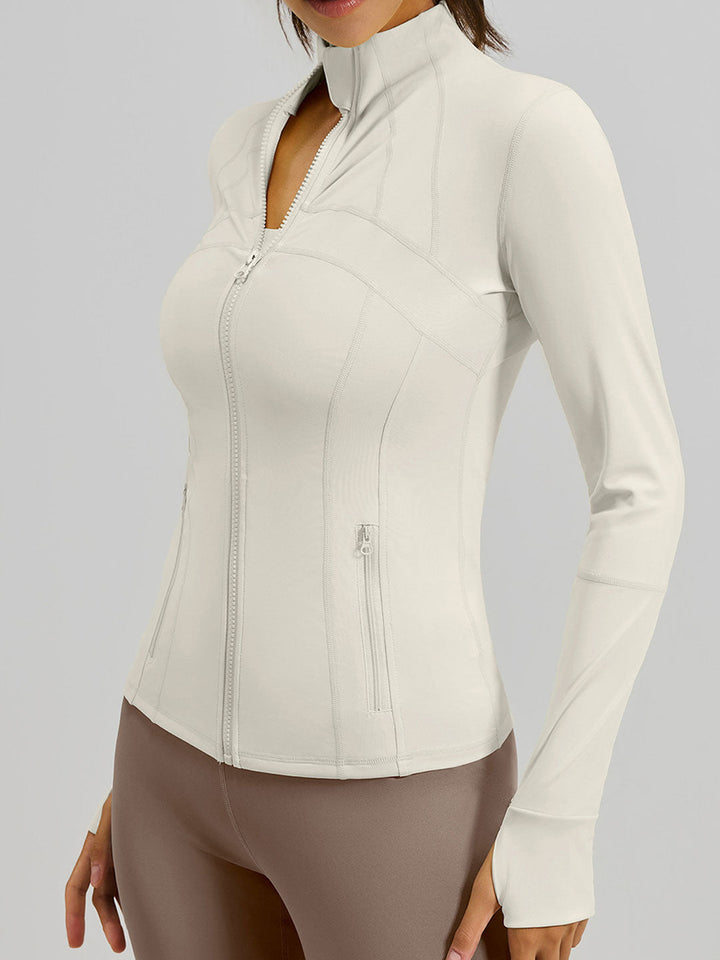 Slim Fit Yoga Athletic Jackets With Pockets