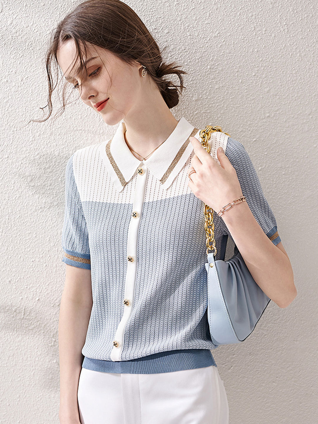 Lauren Classic Stitching Loose Knitted Sweater Top