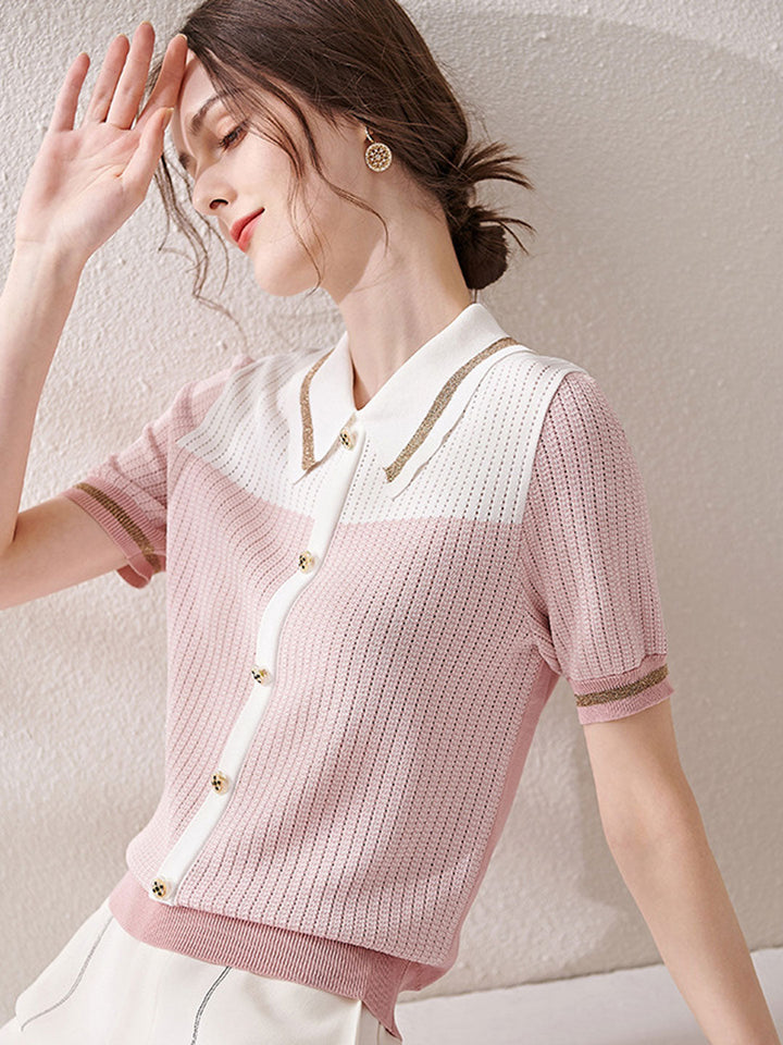 Lauren Classic Stitching Loose Knitted Sweater Top
