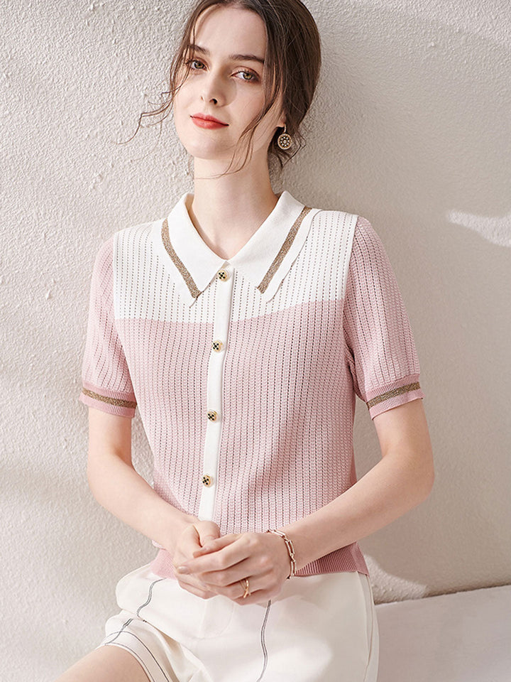 Lauren Classic Stitching Loose Knitted Sweater Top