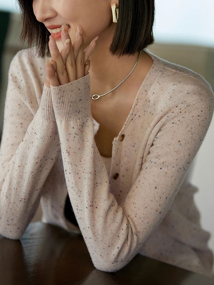 Grace Classic Crew Neck Solid Color Knitted Cardigan