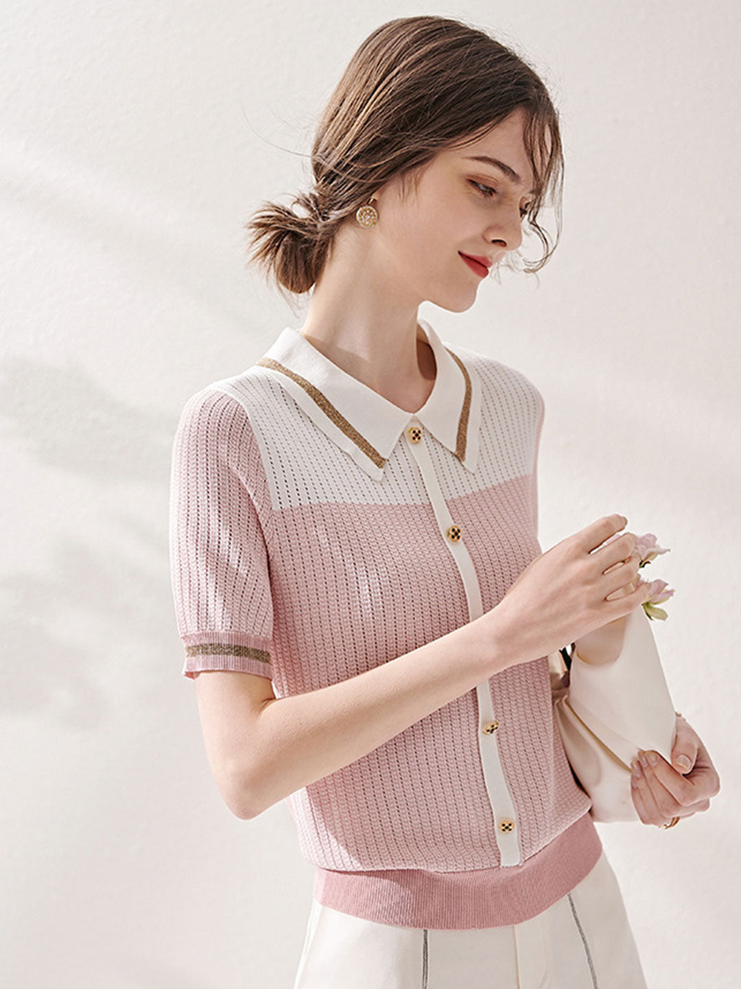 Lauren Classic Stitching Loose Knitted Sweater Top