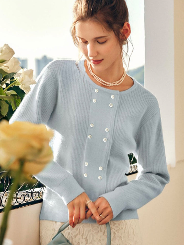 Alena French Style Double-breasted Knitted Cardigan