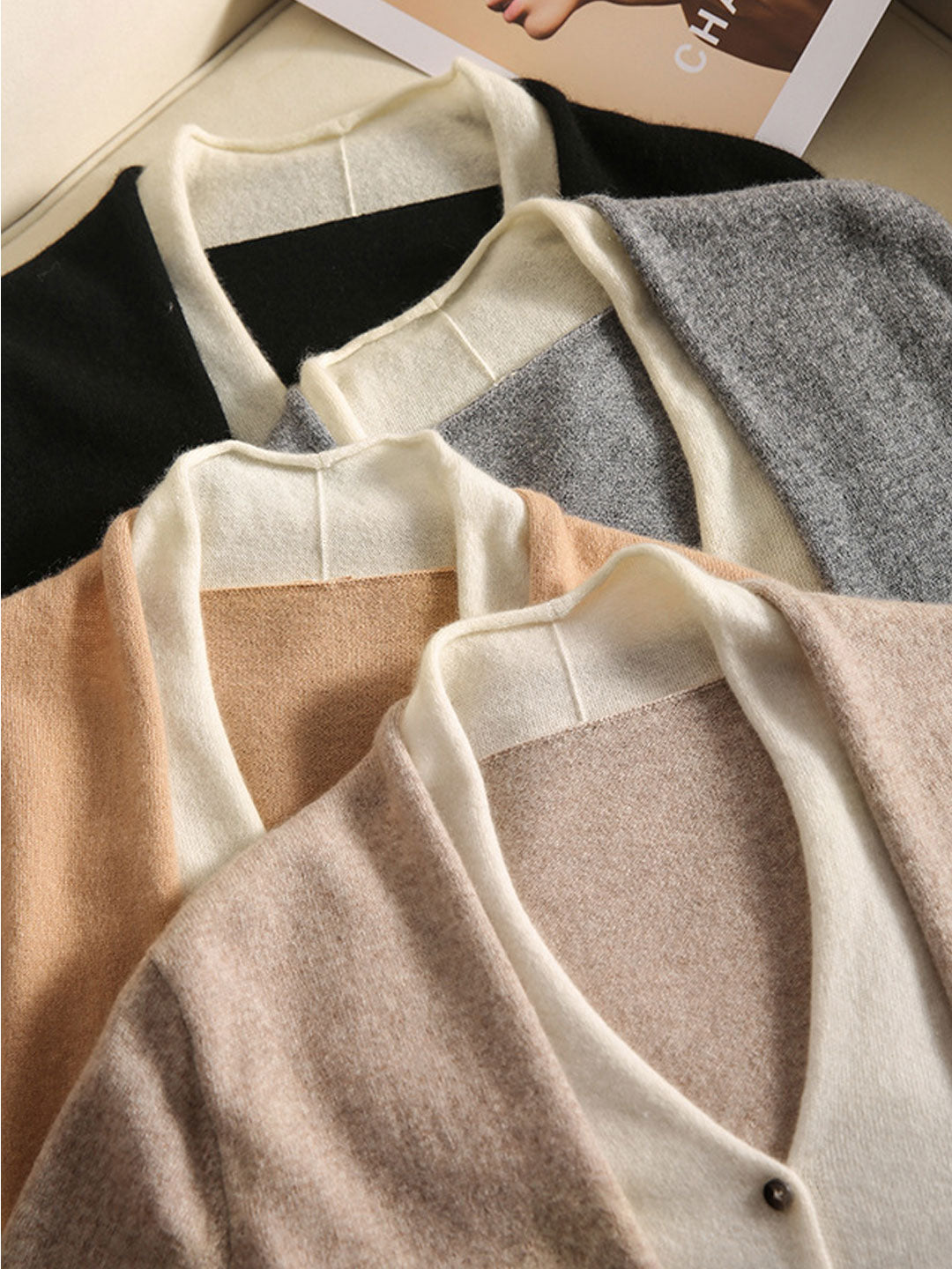 Ruby Classic V-neck Knitted Cardigan Skirt Set