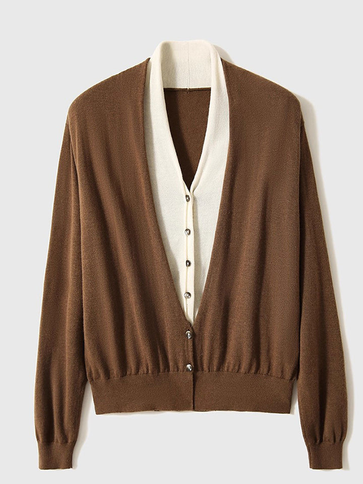 Ruby Classic V-neck Knitted Cardigan Skirt Set