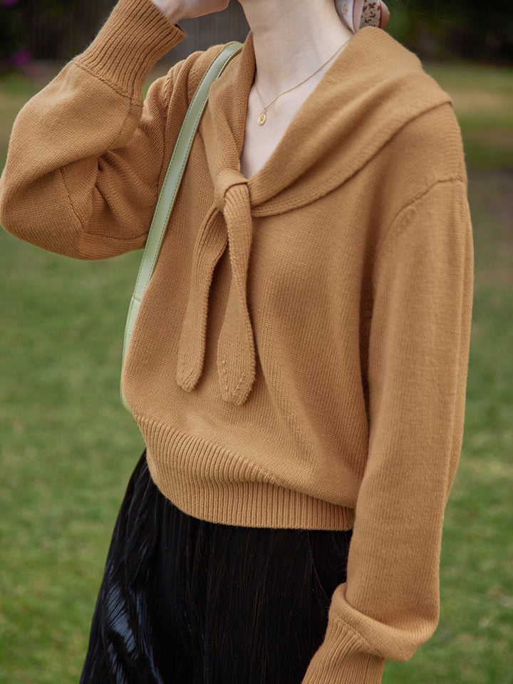 Kelly Knit V-Neck Vintage Sweater-Blue