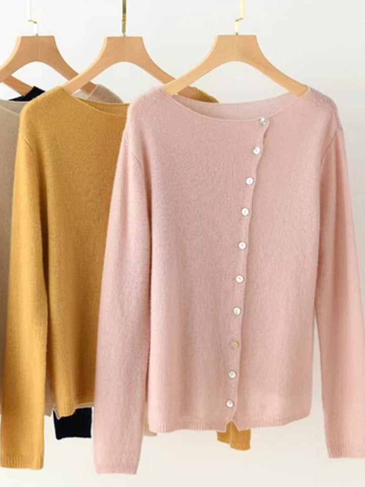 Kayla Classic Crew Neck Knitted Cardigan