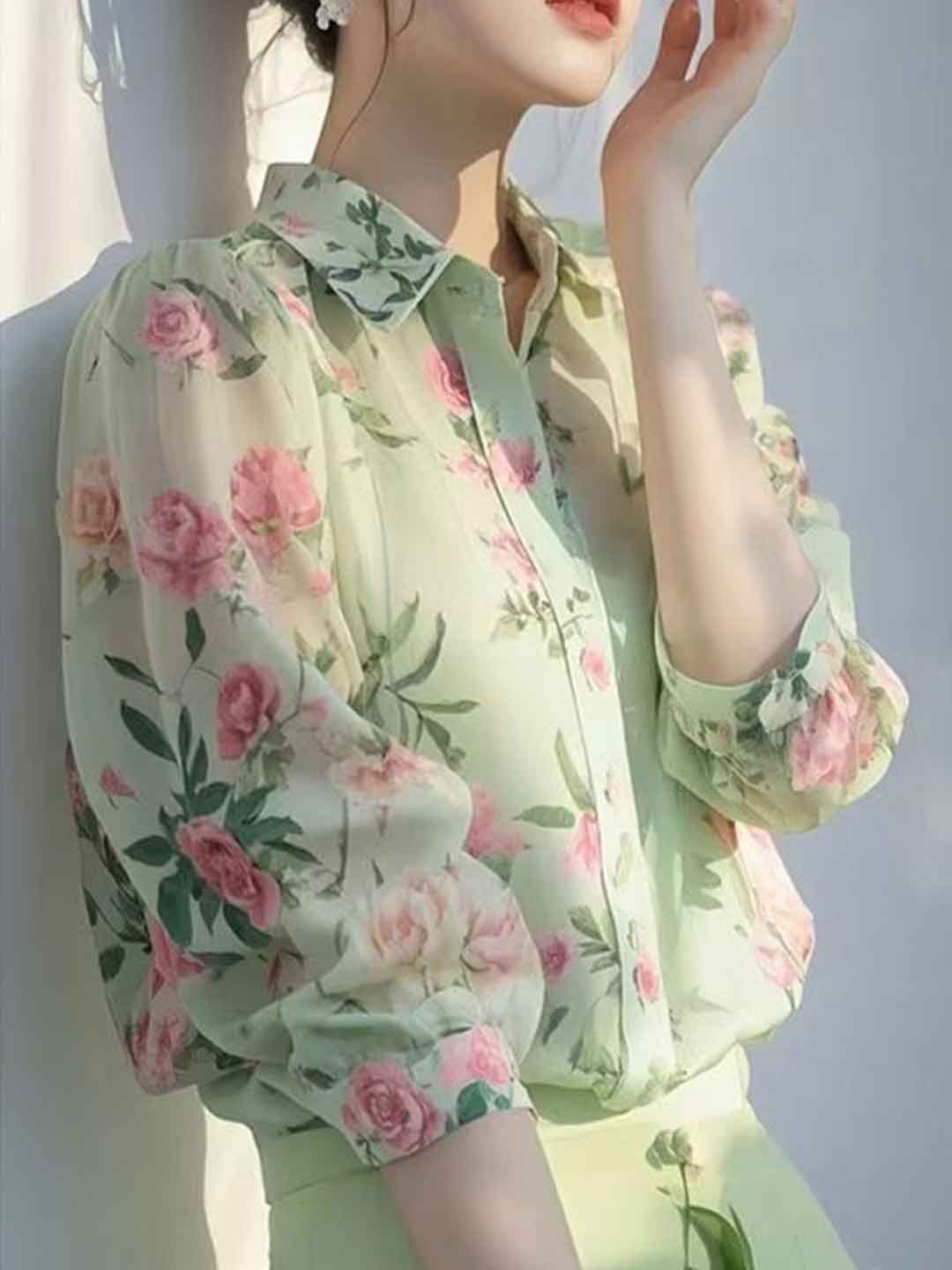 Paige Vacation Polo Floral Chiffon Blouse