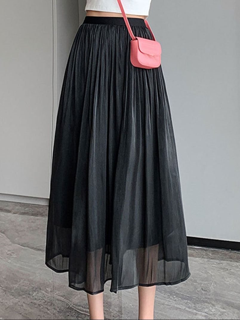 Clara French Style High Rise Vacation Full Skirt