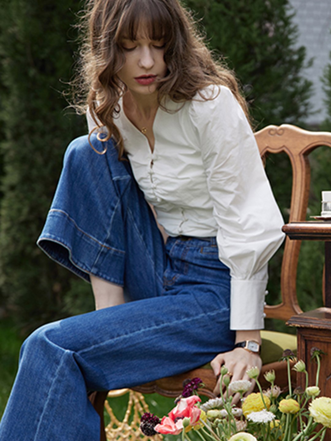 Jasmine Elegant V-Neck Puff sleeve Top