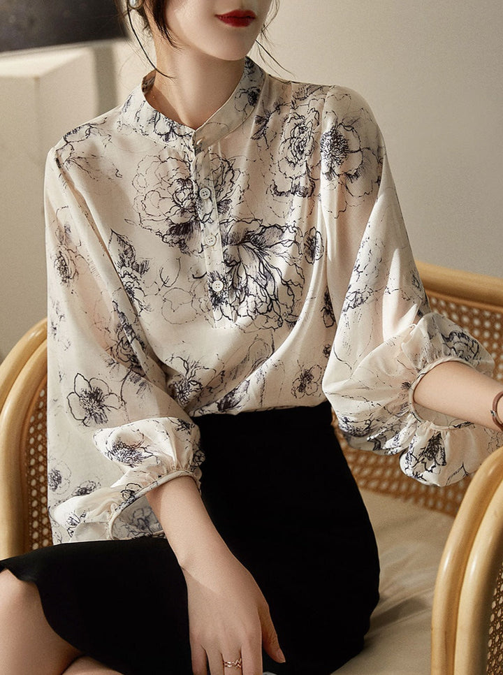 Andrea Elegant Printed Panel Top