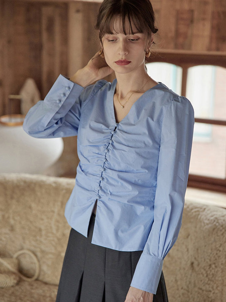 Jasmine Elegant V-Neck Puff sleeve Top