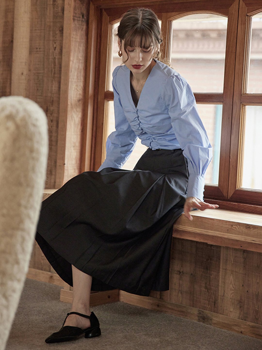 Jasmine Elegant V-Neck Puff sleeve Top