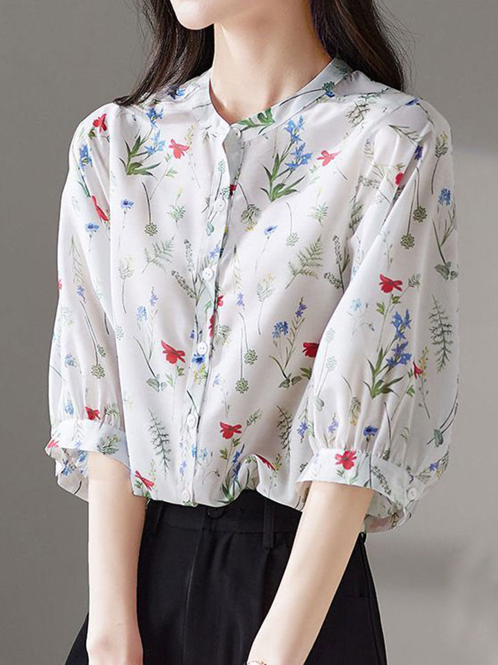 Chloe Vacation Loose Printed Chiffon Top