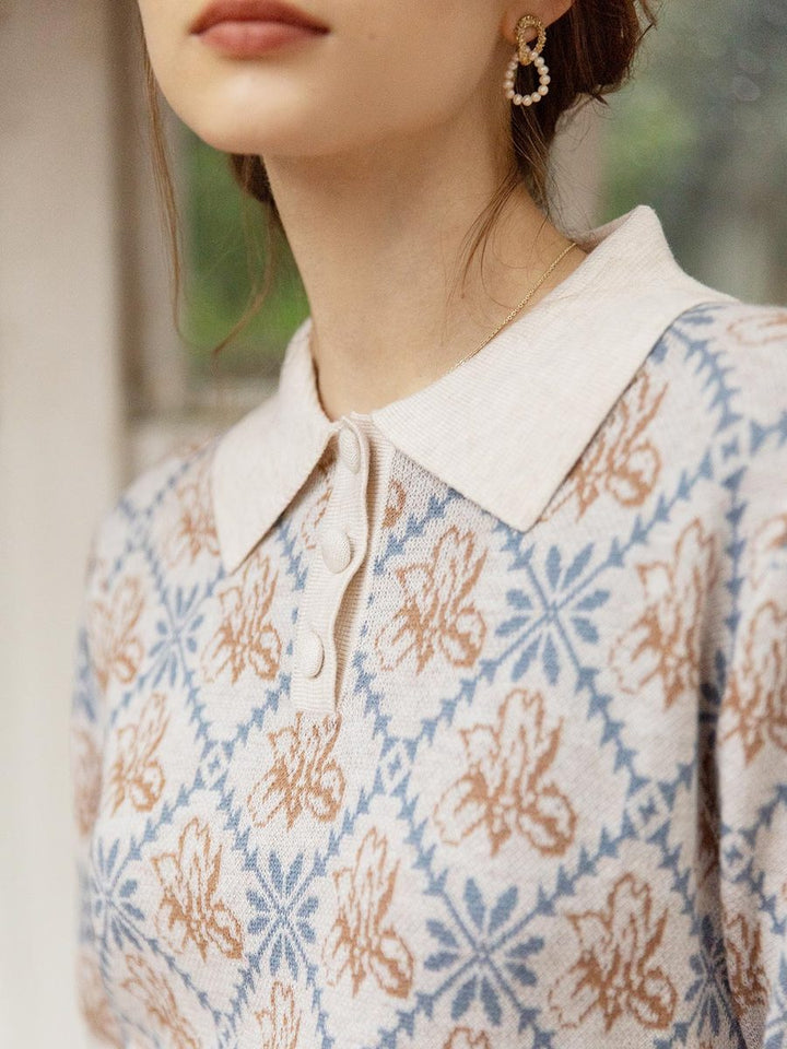 ROSELOVELLE Slim Fit Knit Pullover-Beige