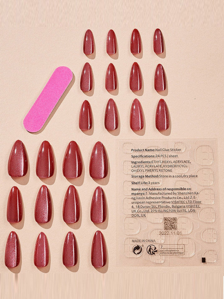 24 Pcs Removable Shiny Cat Eye Nail Stickers