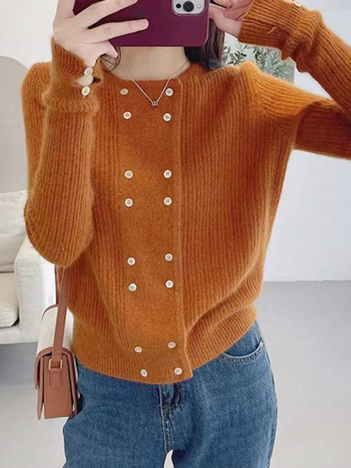 Alena French Style Double-breasted Knitted Cardigan