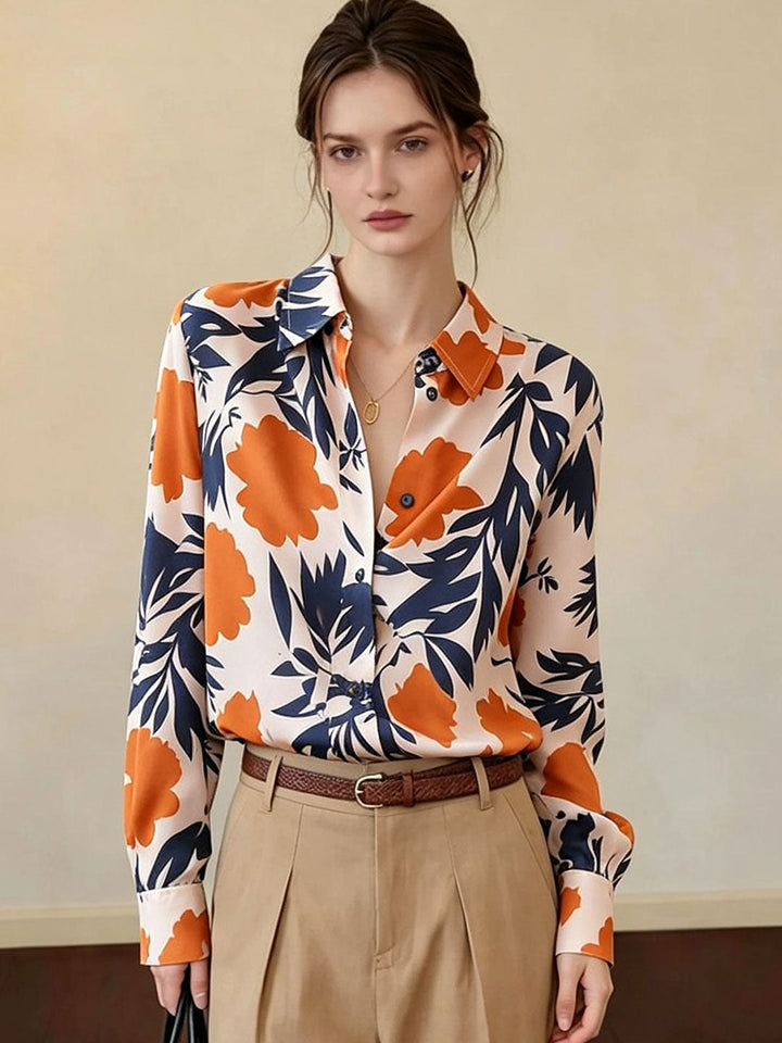 Jocelyn Loose Lapel Printed Shirt