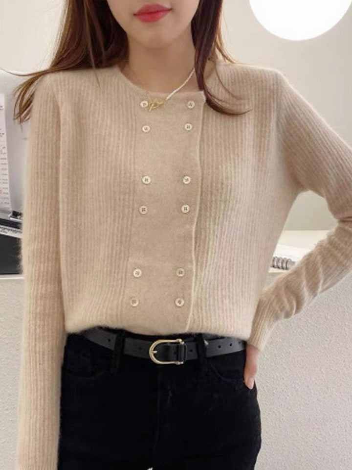 Alena French Style Double-breasted Knitted Cardigan