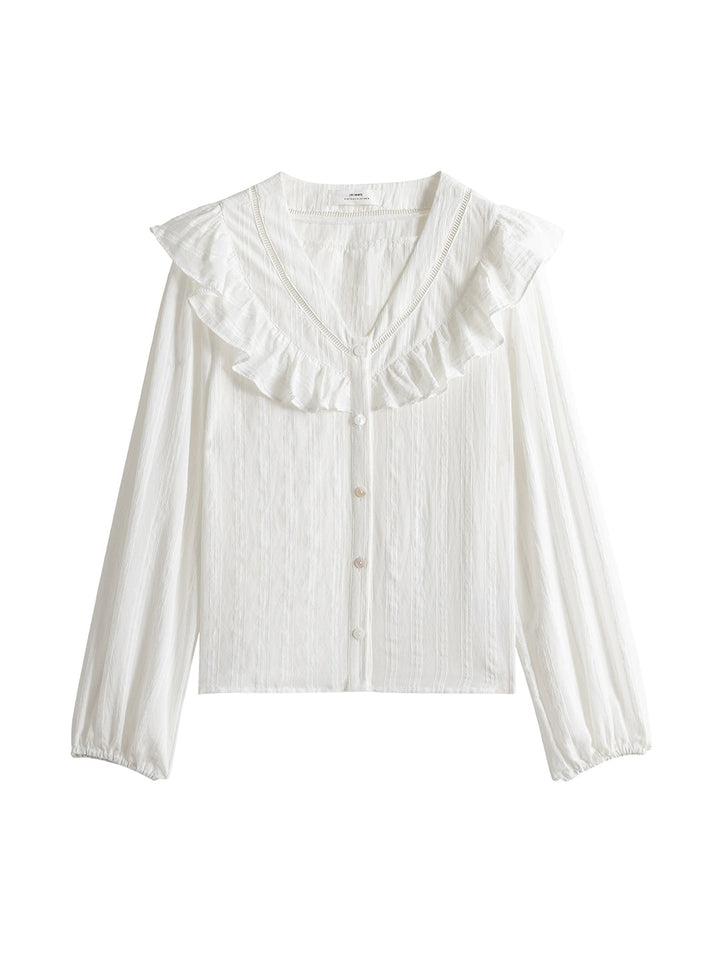 ROSELOVELLE Delicate Lace V-Neck Blouse