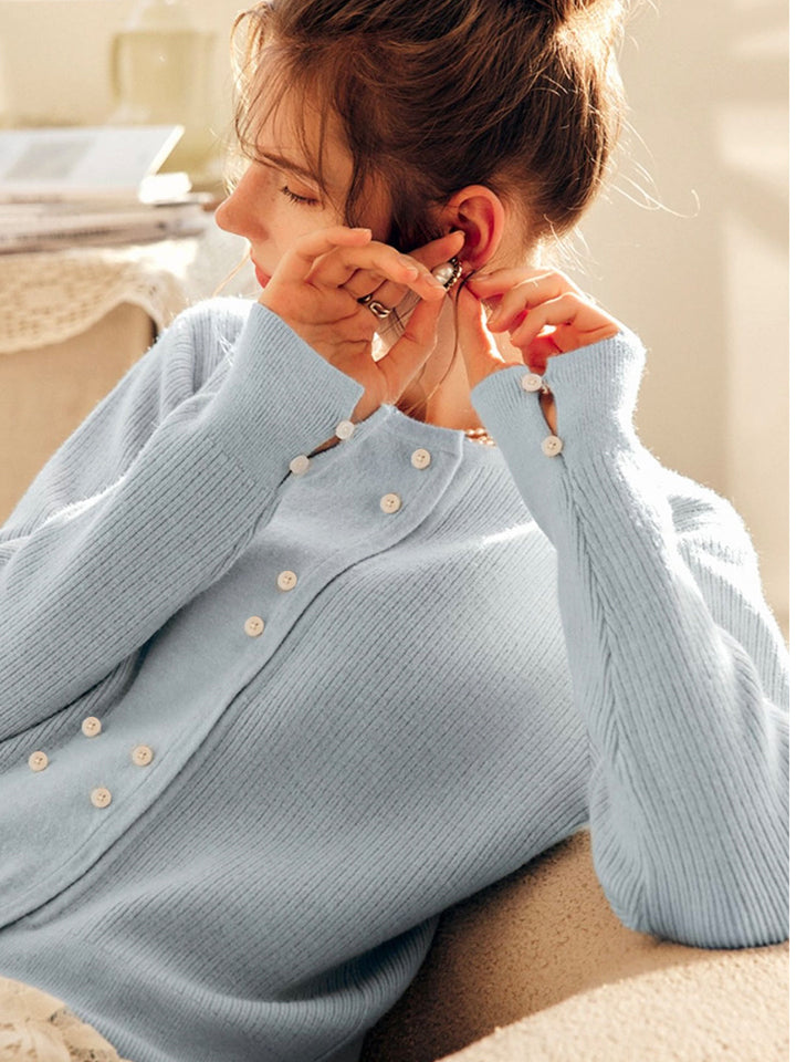 Alena French Style Double-breasted Knitted Cardigan