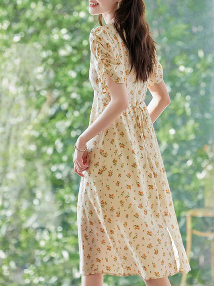 Zoey Elegant V-Neck Floral Printed Dress