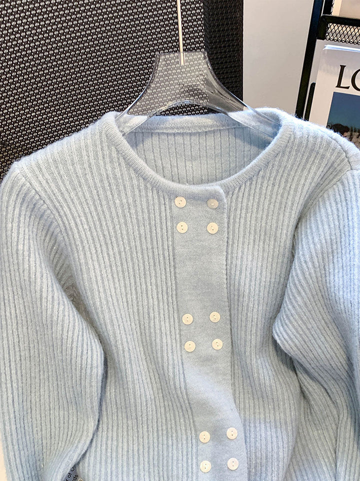 Alena French Style Double-breasted Knitted Cardigan