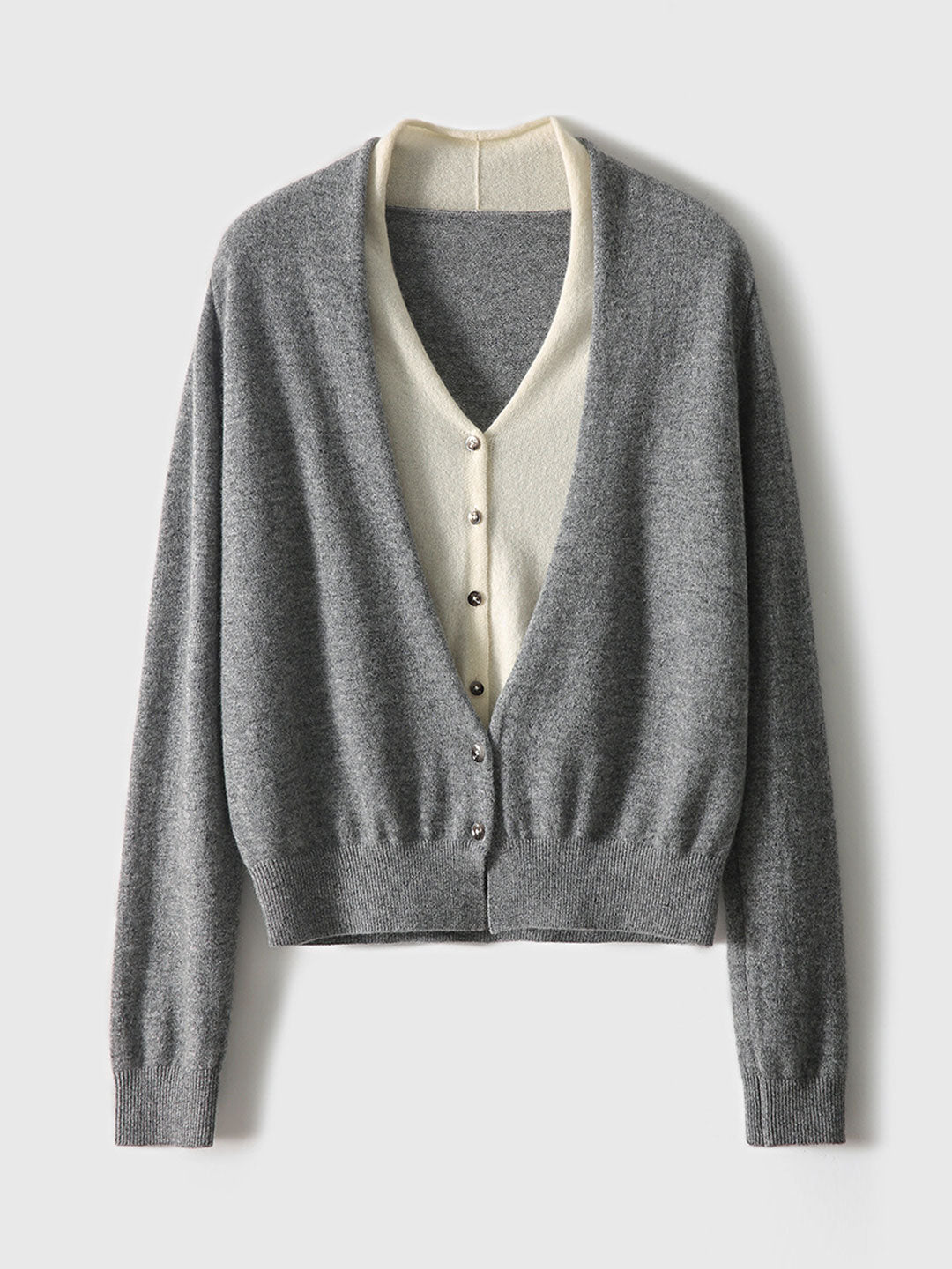 Ruby Classic V-neck Knitted Cardigan Skirt Set