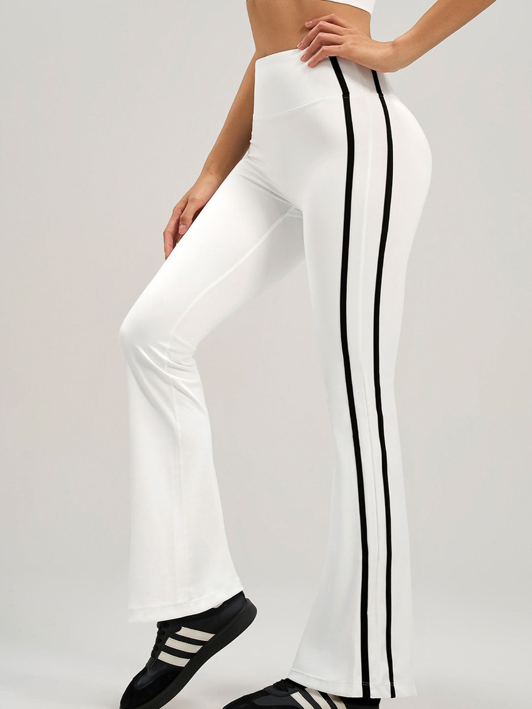 Fitness Striped Flared Pants