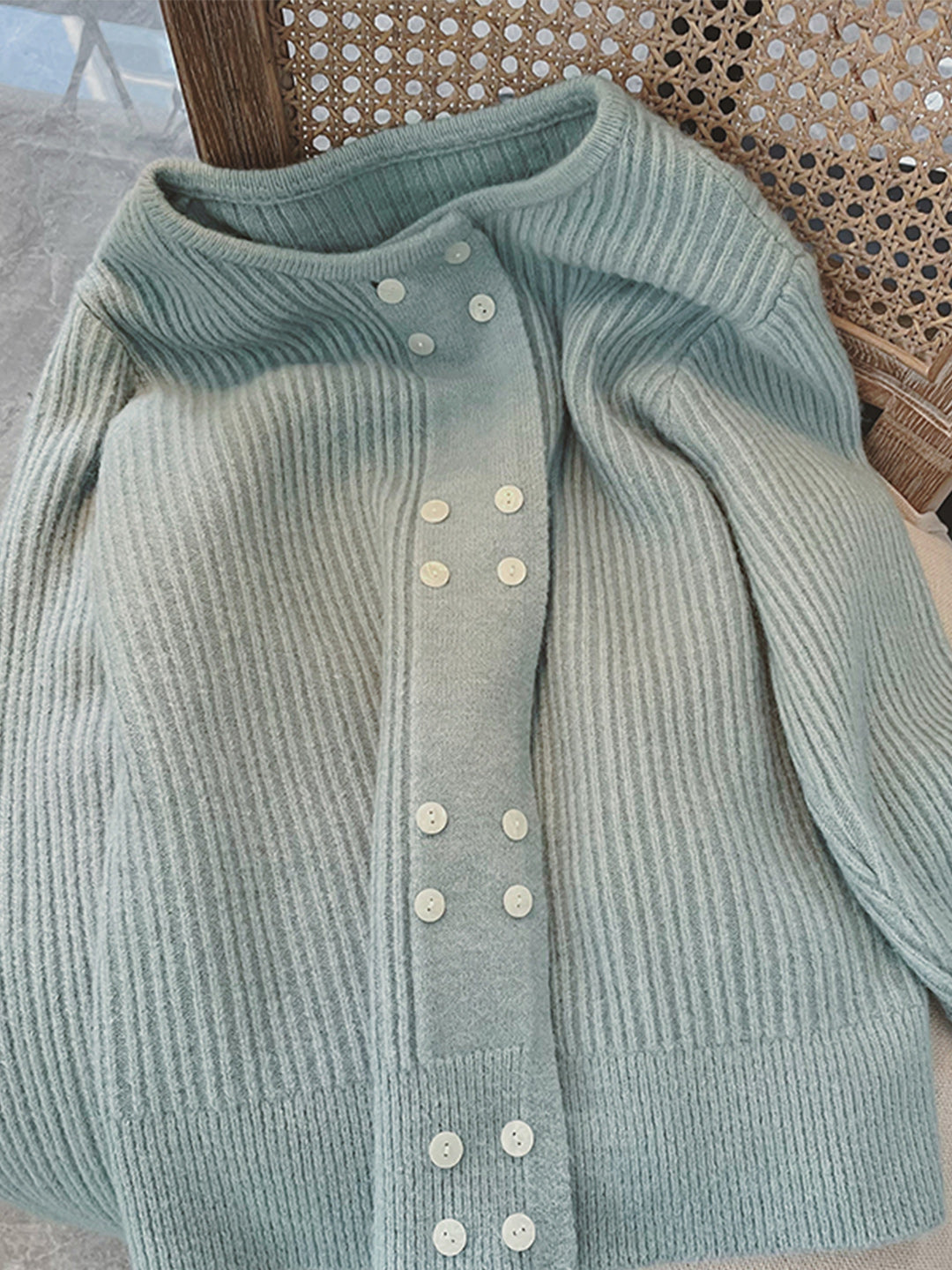 Alena French Style Double-breasted Knitted Cardigan