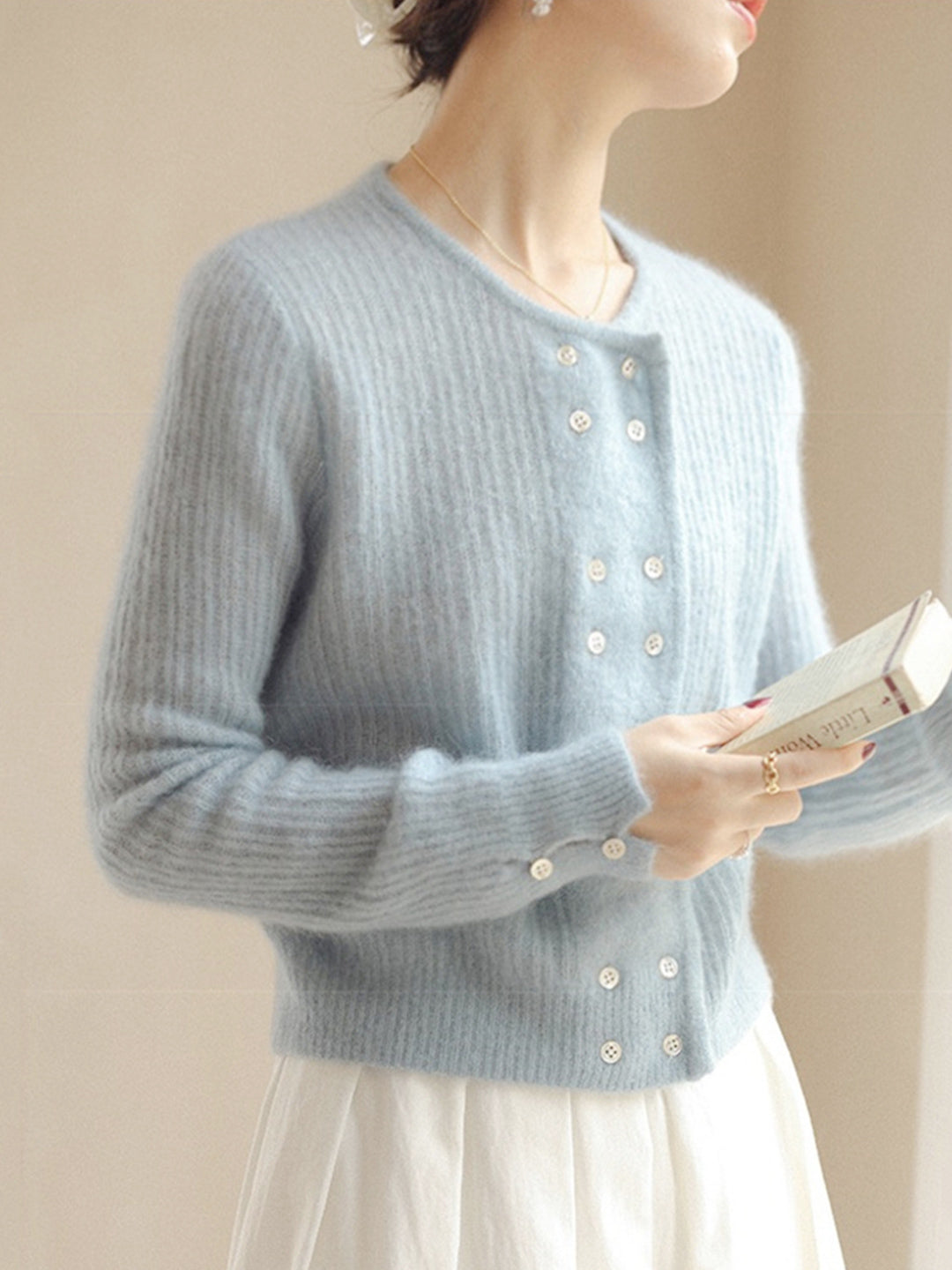 Alena French Style Double-breasted Knitted Cardigan