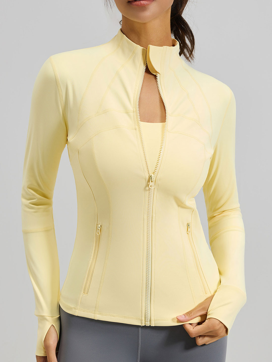 Slim Fit Yoga Athletic Jackets With Pockets