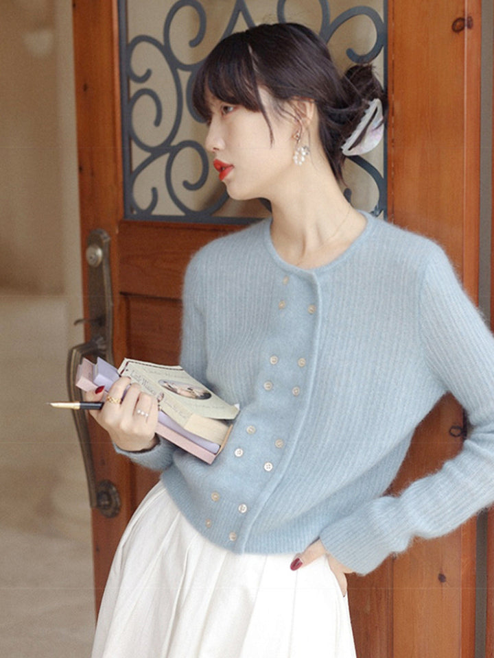 Alena French Style Double-breasted Knitted Cardigan