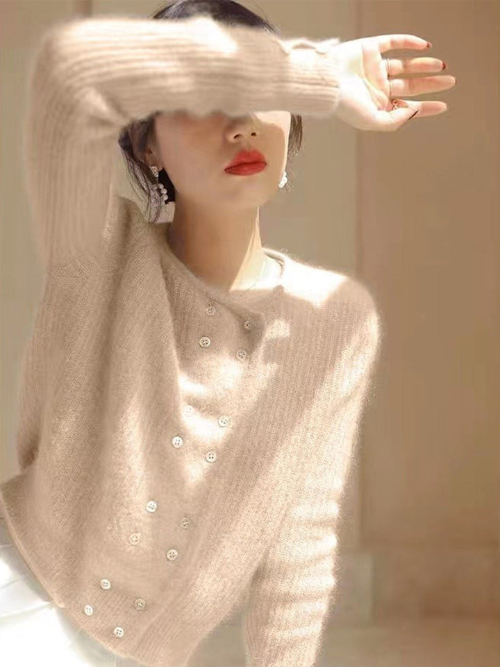 Alena French Style Double-breasted Knitted Cardigan