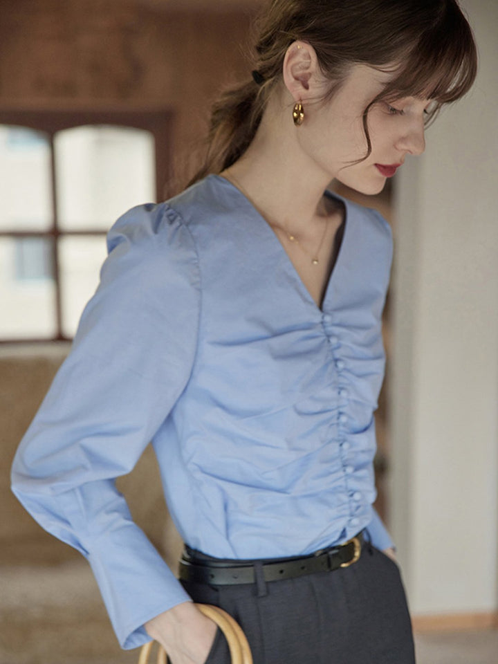 Jasmine Elegant V-Neck Puff sleeve Top