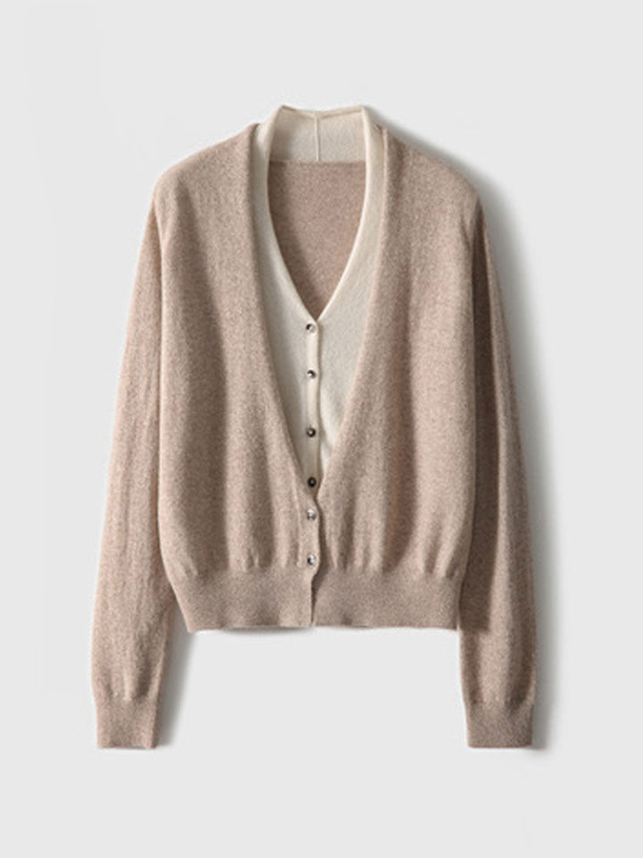 Ruby Classic V-neck Knitted Cardigan Skirt Set