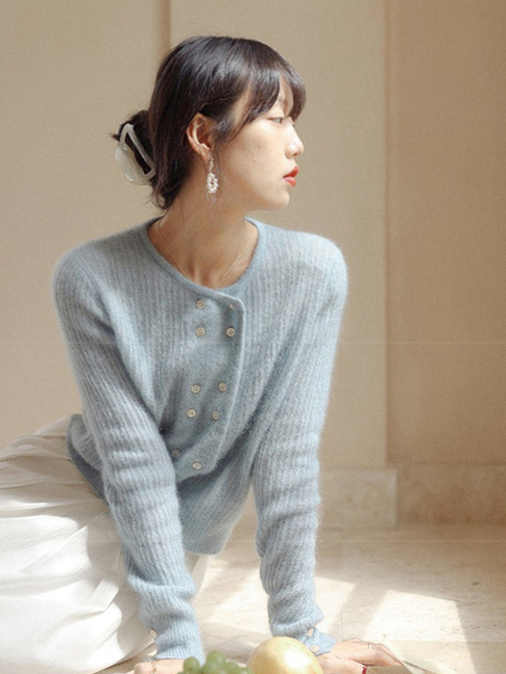 Alena French Style Double-breasted Knitted Cardigan