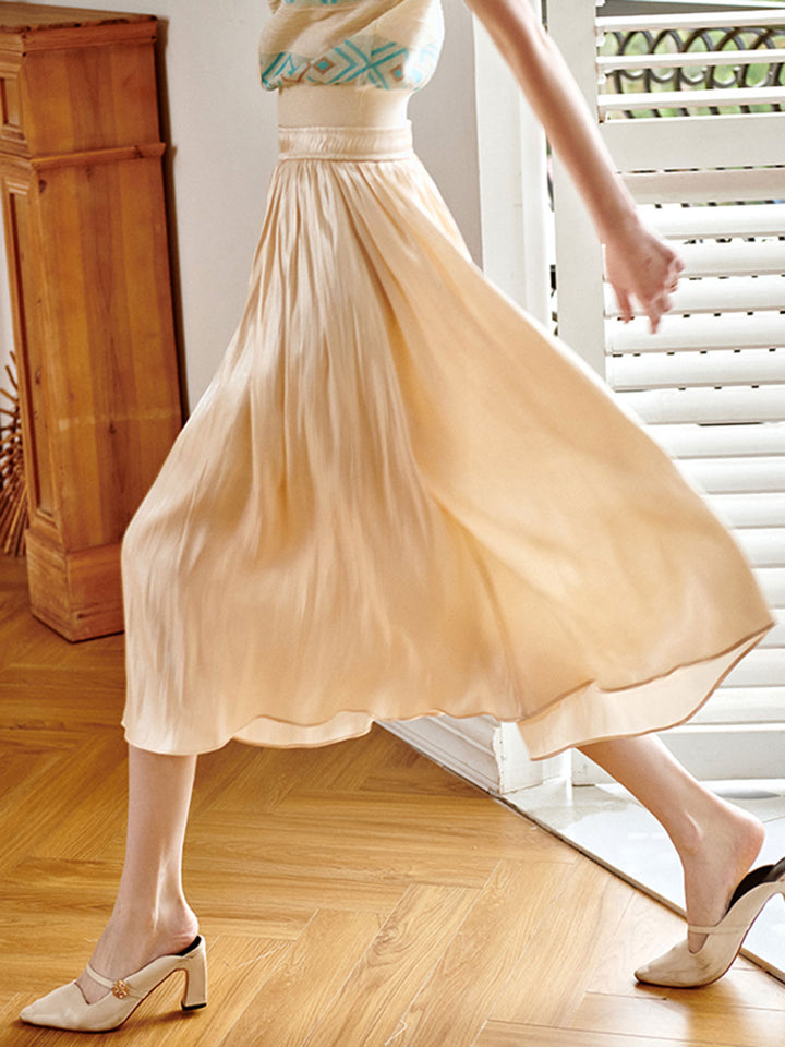 Clara French Style High Rise Vacation Full Skirt