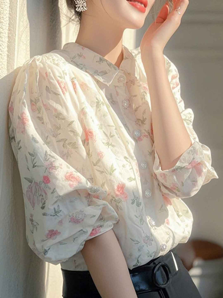 Paige Vacation Polo Floral Chiffon Blouse
