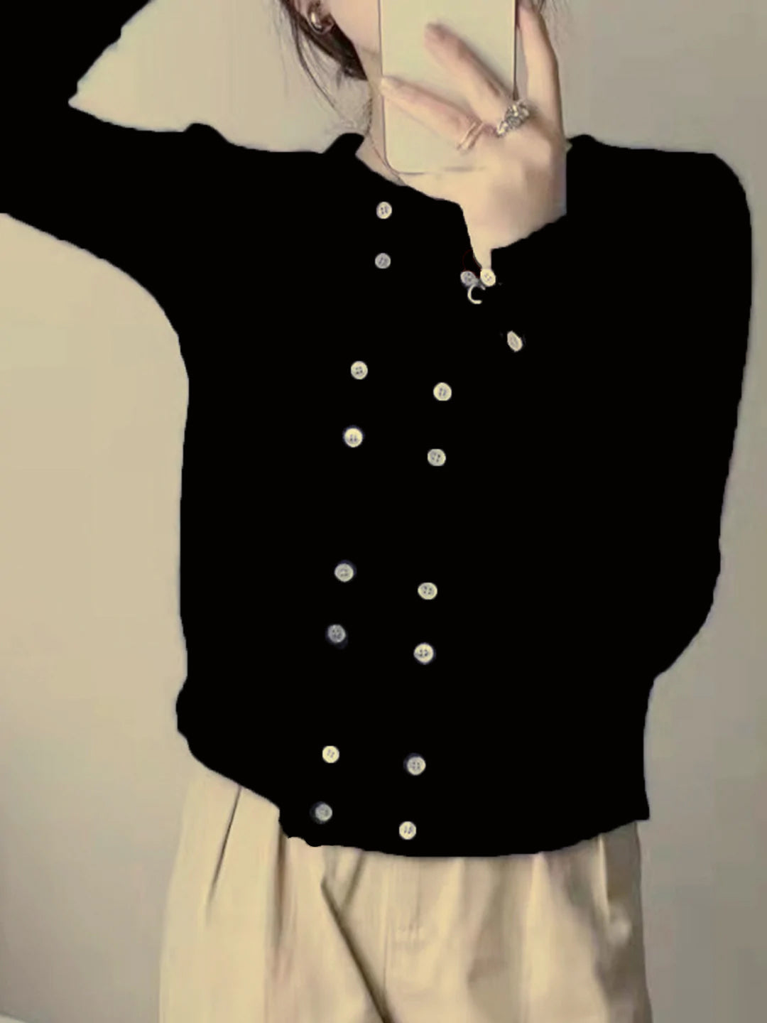 Alena French Style Double-breasted Knitted Cardigan
