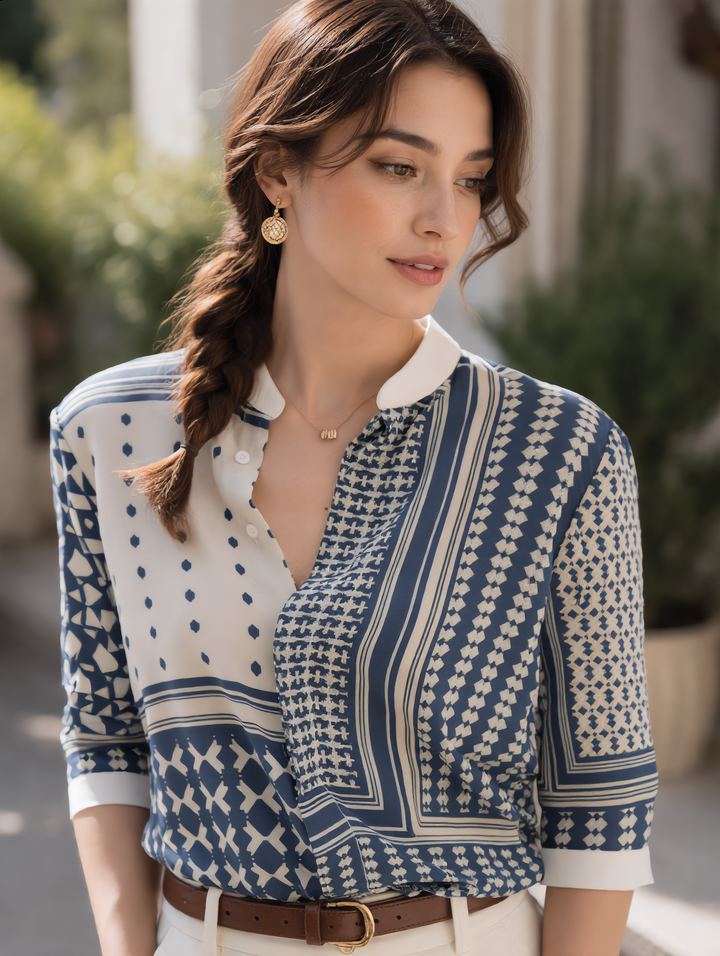 Julia Retro Plaid Striped Shirt