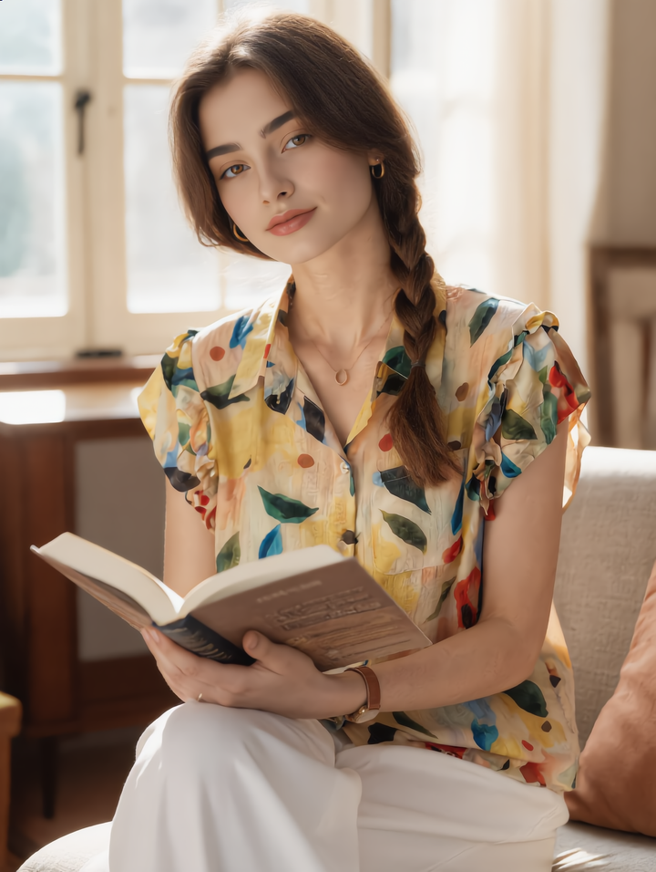 Ava Casual Polo Floral Printed Shirt