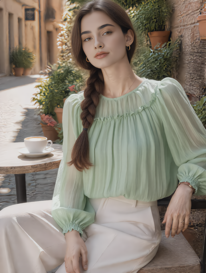 Emma Vacation Auricular Striped Blouse